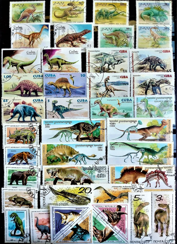 

Lot 50Pcs dinosaur Prehistoric animal Topic Original Stamps with with Postage Mark Good Condition No Repeat Stamp for Collection