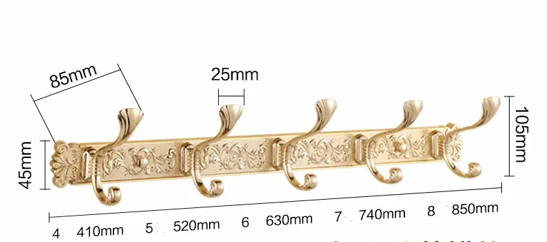 Европейские настенные крючки для ванной комнаты с золотой резьбой, крючки для халатов, настенные крючки, вешалка для одежды, дверные Крючки для аксессуаров для ванной комнаты