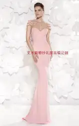 Бесплатная доставка Дешевые цветы vestido de festa 2018 новые модные пикантные спинки Вечерние Розовые Длинные Выпускные платья подружк