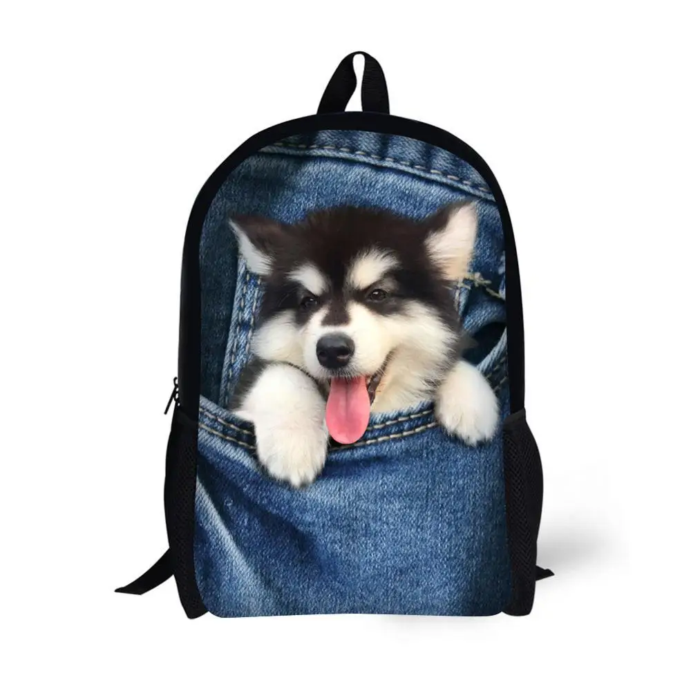 

Pocket Animal Dog Cat Generic Backpack Bag Children School Bags for Age 6-15 Teenage Boys Plane Bag Pack 17 Inch Bookbag