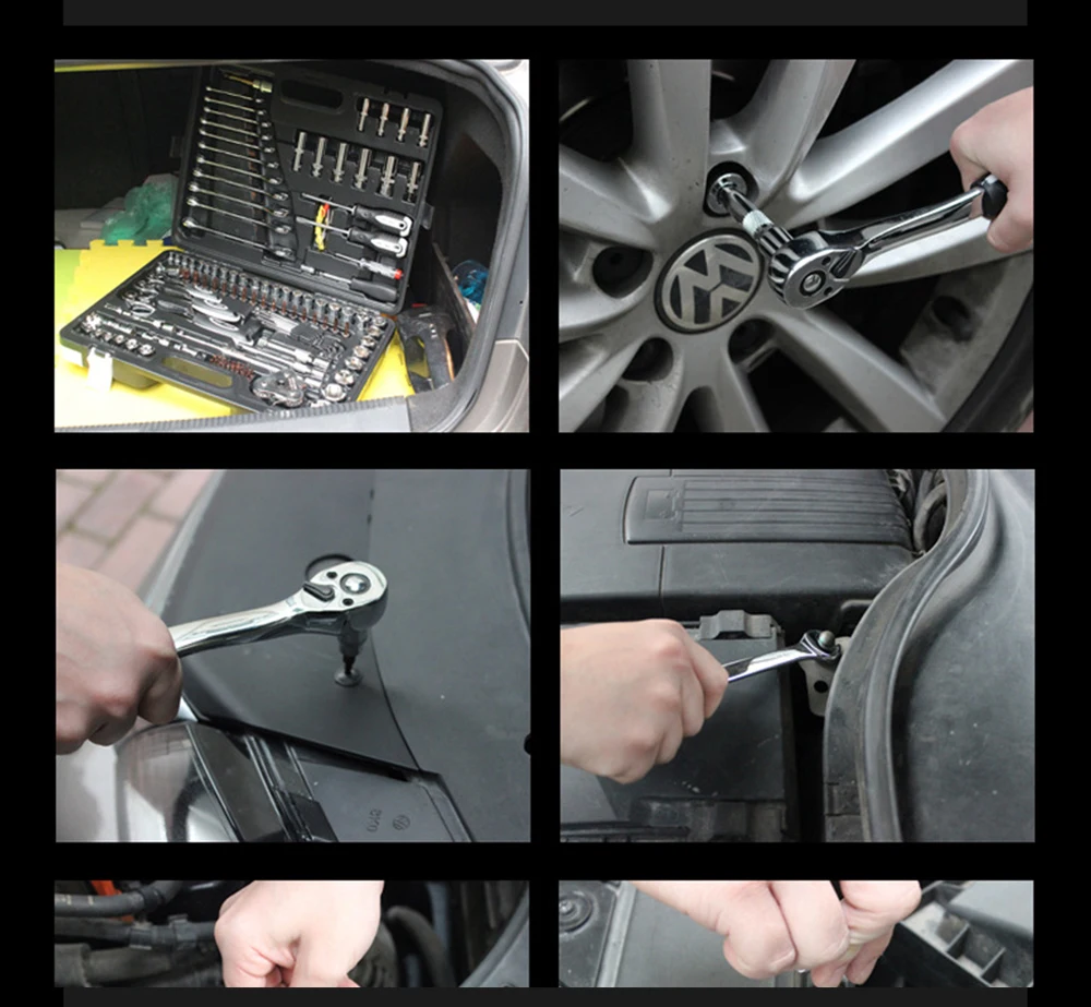 Petpig Car Repair Tool spanners Box Set Hand Tool Set Includes Wrench and Ratchet Set Great for The