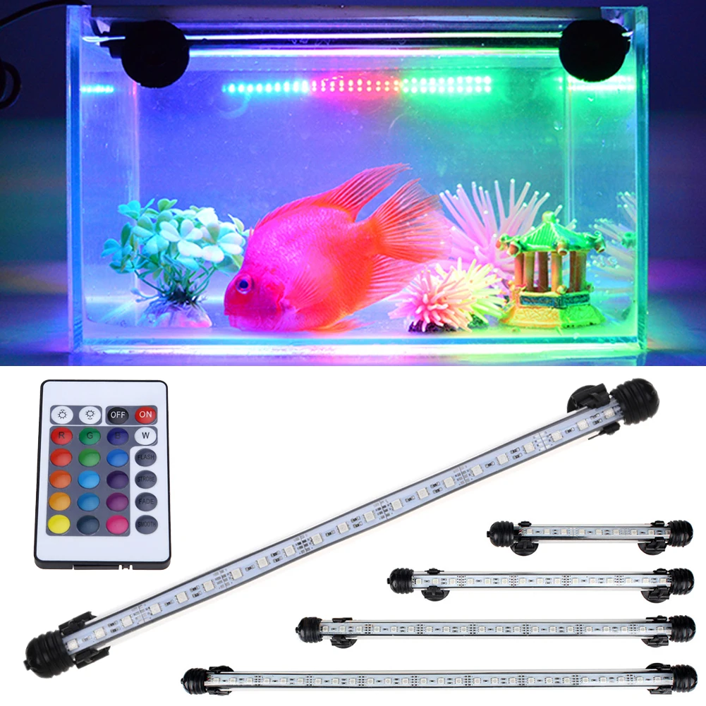 

LED Bar Light Lamp IR Remote Control LED Aquarium Fish Tank light IP68 Waterproof Submersible LED Aquarium Light D25