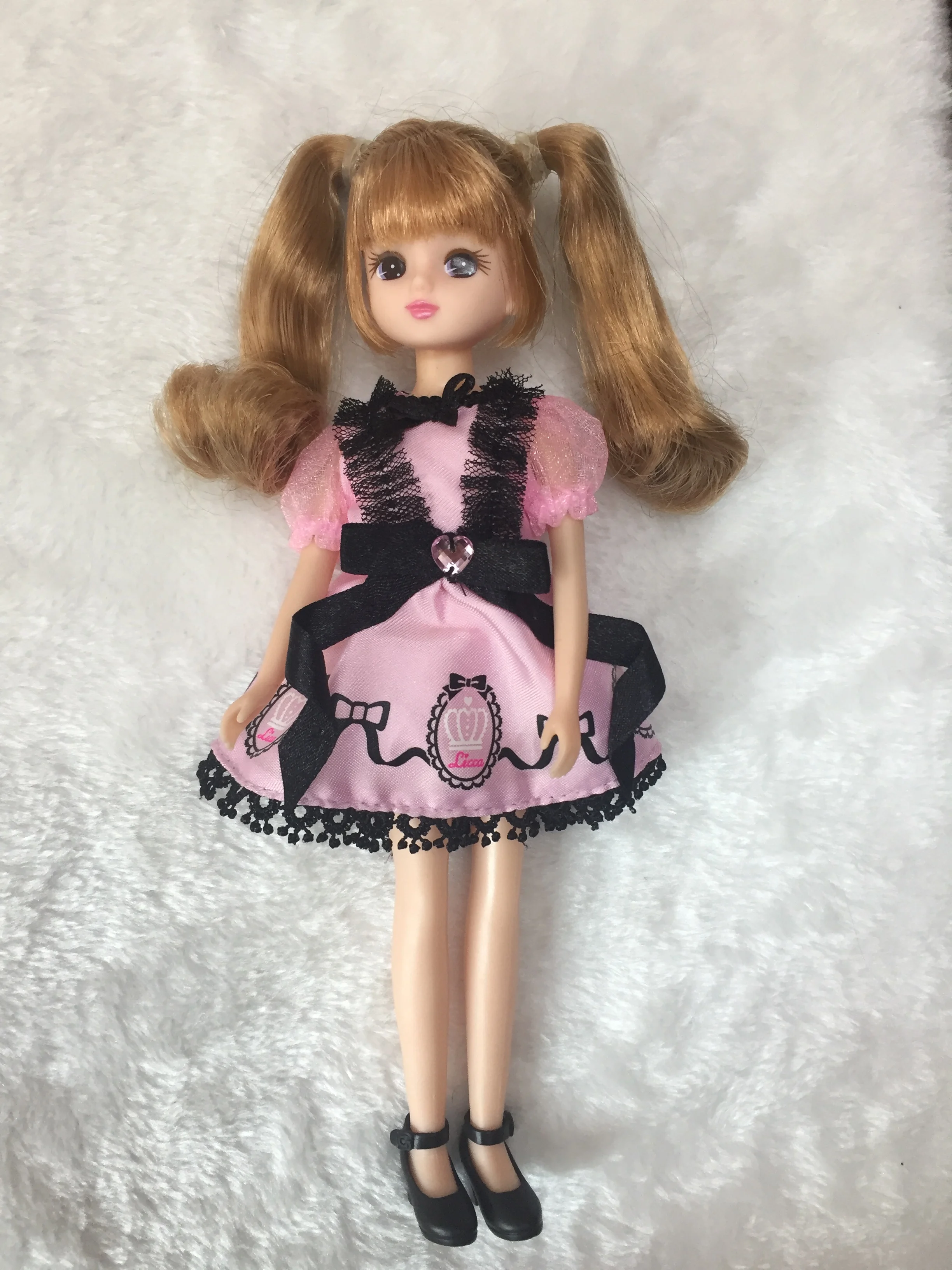 

2018 new arrival plastic doll licca 1/6 (head+body+dress+shoes)