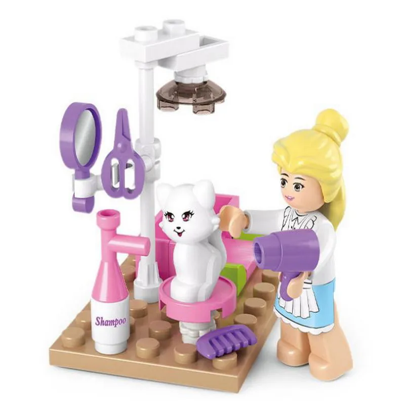 

Girl Friends Pet Grooming Store Model Building Blocks Enlighten Diy Action Figure Toys For Children Compatible With Legoings