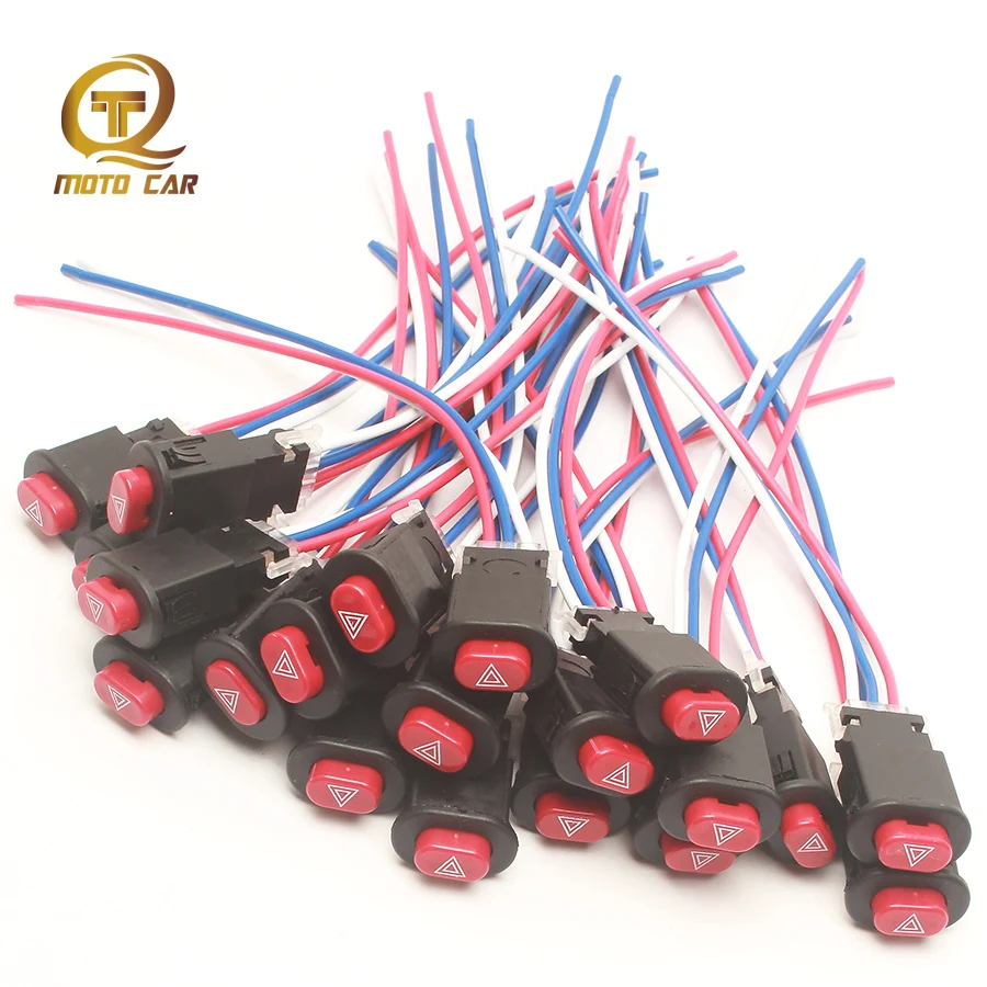 

20pcs Universal Motorcycle Double Flash Switch Button Waterproof Light Lamp 12V Switch Warning Electrical System Motorbike Parts