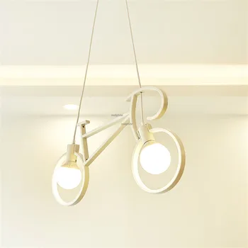 

Nordic Style LED Lighting Living Room Bedroom Bike Shape Decoration Pendant Lamp Restaurant Personality Creative Pendant Lights