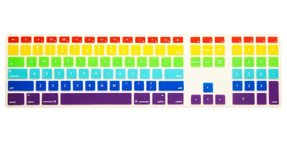 Для Apple iMac настольный протектор Flim красочная силиконовая крышка клавиатуры с цифровой клавиатурой для Apple iMac G5/G6 A1243 - Color: 1