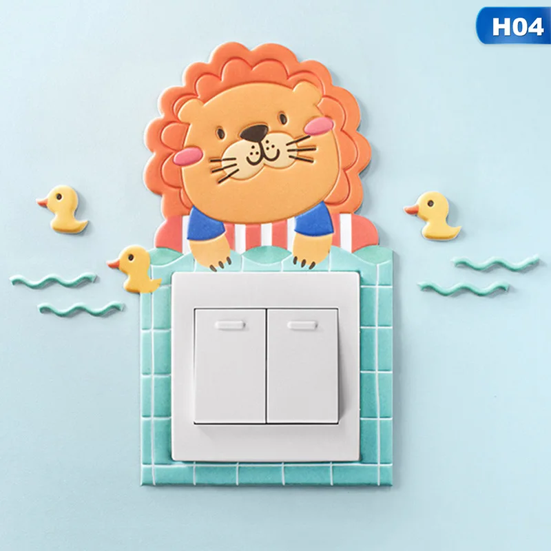 QR008 YUYU 3D Настенный силиконовый ВКЛ-ВЫКЛ переключатель светящийся светильник розетка Настенная Наклейка с животным единорогом Фламинго крышка мультфильм декор комнаты - Цвет: QR008