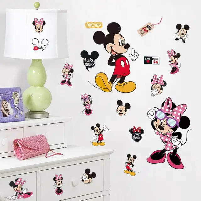 Mickey Minnie mouse wall decals kids gift bedroom decorative stickers