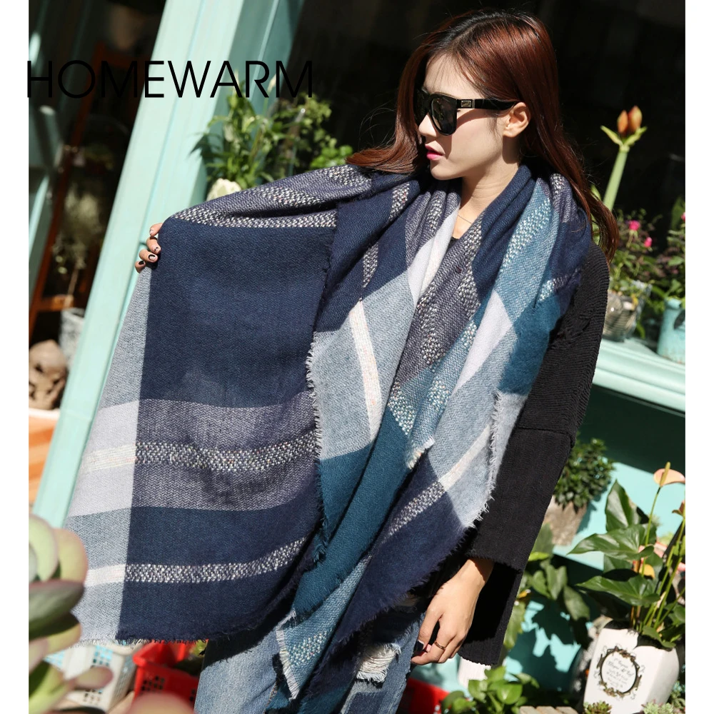 Brand Plaid Scarf Autumn Winter Fashion Designer font b Tartan b font Pashmina Scarves Vintage Jacquard