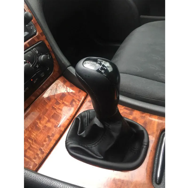 

5 Speed 6 Gear Car Shift Gear Knob With Leather Boot For Mercedes Benz C Class W203 S203 Elegance Classic Avantgarde