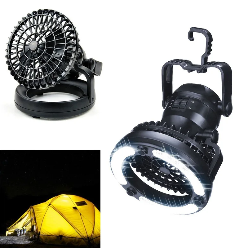 

Portable Camping Light 2 in 1 LED Ceiling Fan with Emergency Light Flashlight Outdoor Survival Lamp CLH@8
