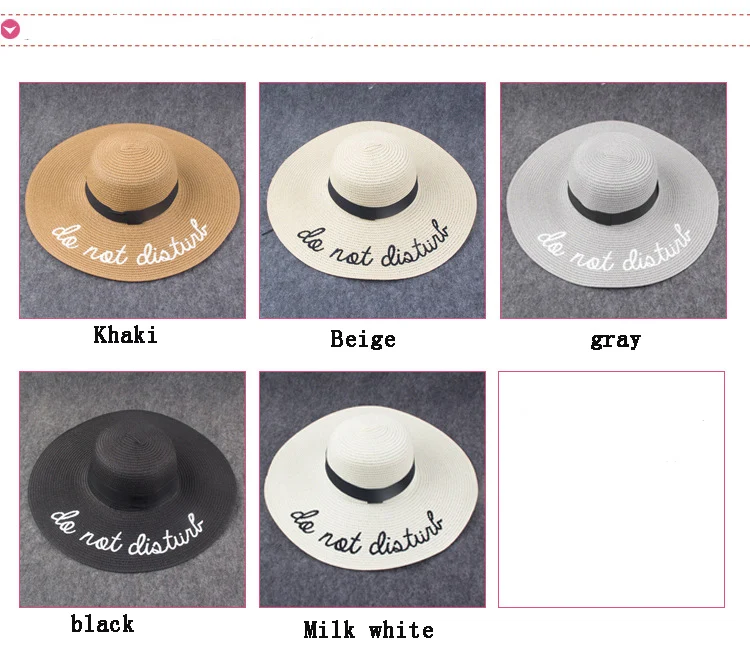 Шапка с вышитыми буквами и большими полями, летняя соломенная шляпа для девушек, Молодежные шляпы для женщин, шляпы от солнца, пляжная шляпа