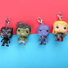 2019 Cartoon Marvel Avengers Key Chain Accessory 3D Popular Anti-Hulk Key Chain Thor Thanos Black Panther Key Chain Pendant cartoon key chain for accessory