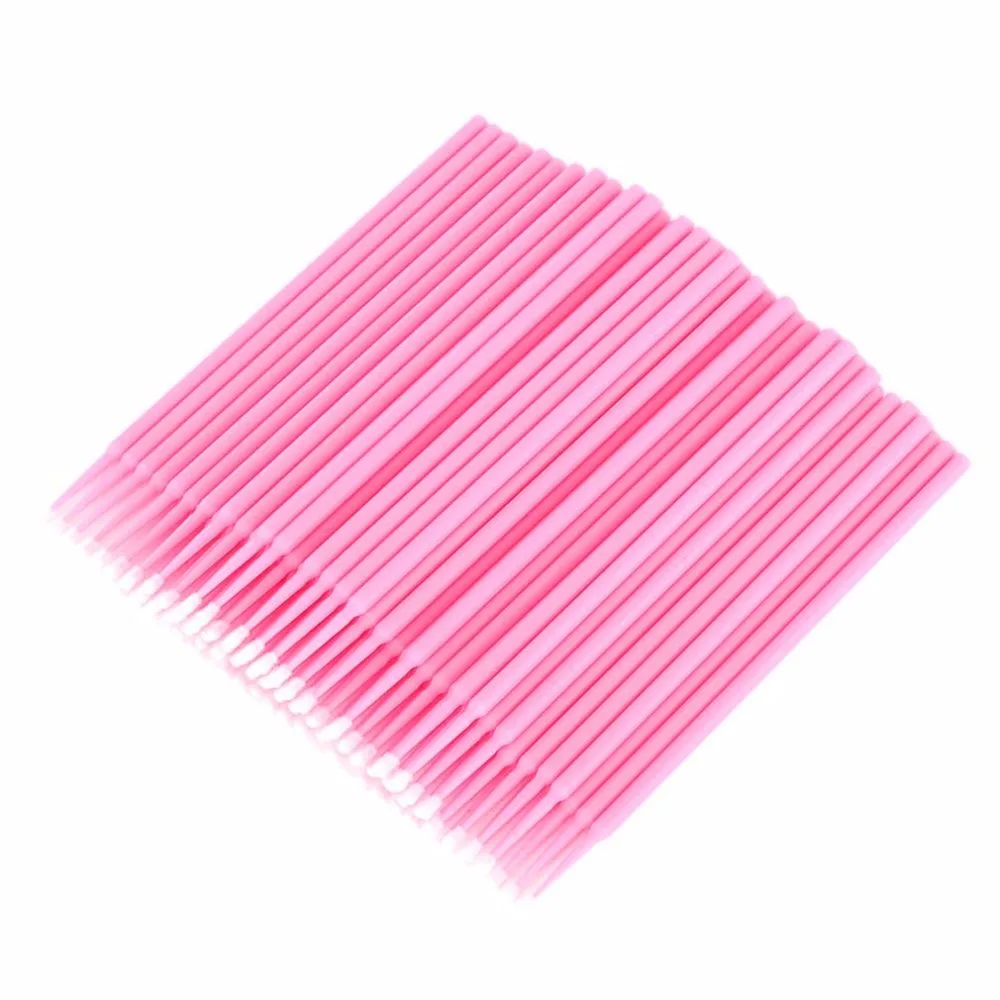 100 pcs Disposable Cotton Bud Eyelash Grafting Mascara Gel Paste Cleaning Stick Cleaning Cotton Swab Bottled Cheap Useful