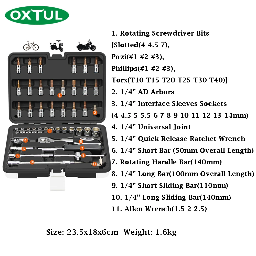Набор инструментов для ремонта автомобилей OXTUL 46 шт. профессиональные