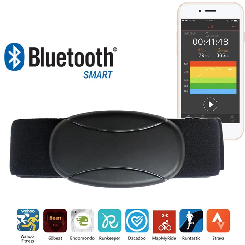 Bluetooth монитор сердечного ритма нагрудный ремень Пульсометр Polar Wahoo Runtastic BLE датчик