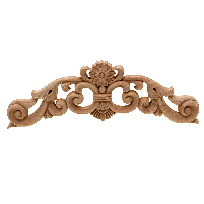 VZLX New Arrival Vintage Wood Carved Corner Onlay Applique Unpainted Furniture Cabinet Decorative Figurines Wooden Miniature DIY