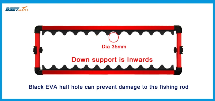 Красный цвет Алюминий сплав Подставка под удочку Поддержка для удочки комплект Ёмкость Удочка s