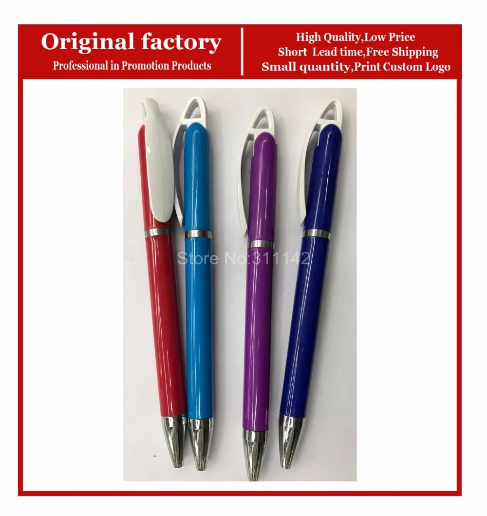 Plastic advertising ballpoint pen products custom pen clips logo printing