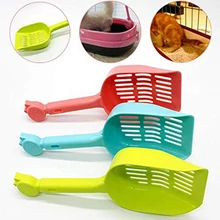 Candy Color Cat Sand Shovel Hollow Out Litter Scoop Plastic Scooper Pet Long Handle Cleaning Tool