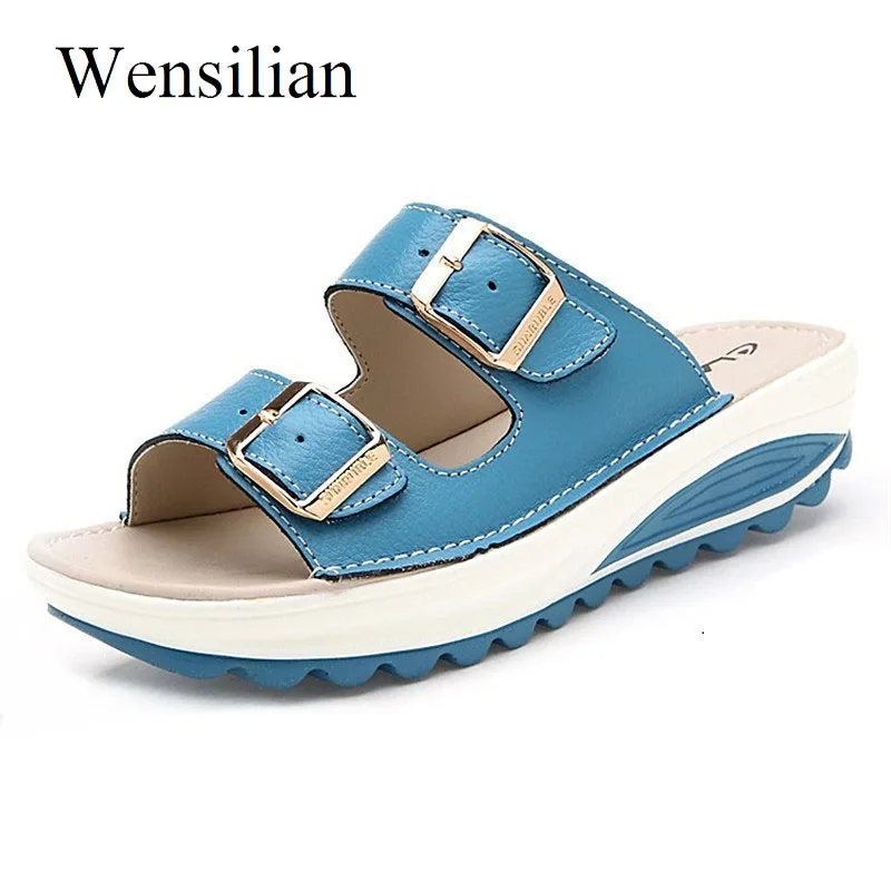 

Women Summer Sandals Ladies Beach Shoes Wedges Buckle Platform SlippersChaussure Femme Flip Flops Sandalias Size 42