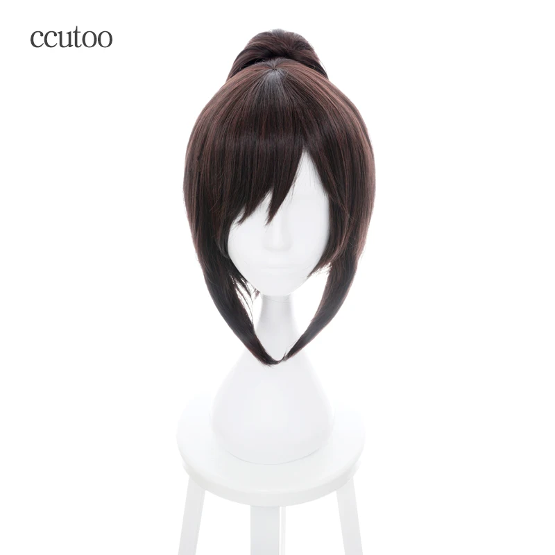 

ccutoo 35cm Brown Attack on Titan Hans Hanji Zoe Synthetic Hair Cosplay Costume Wig Perucas Heat Resistance Fiber
