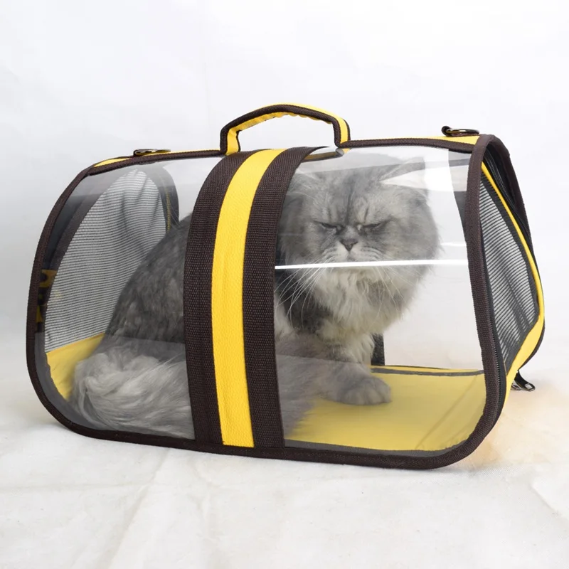 

Pet Transparent Carrier Handbag for Dogs Cats Pet Carrier Bag With Comfortable Shoulder Strap
