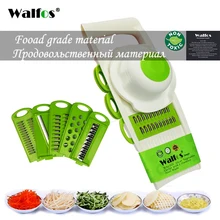 WALFOS papa Mandolina Slicer Cortador de Verduras con 5 Hoja de Acero Inoxidable Rallador Zanahoria Cebolla Slicer Cocina Accesorios