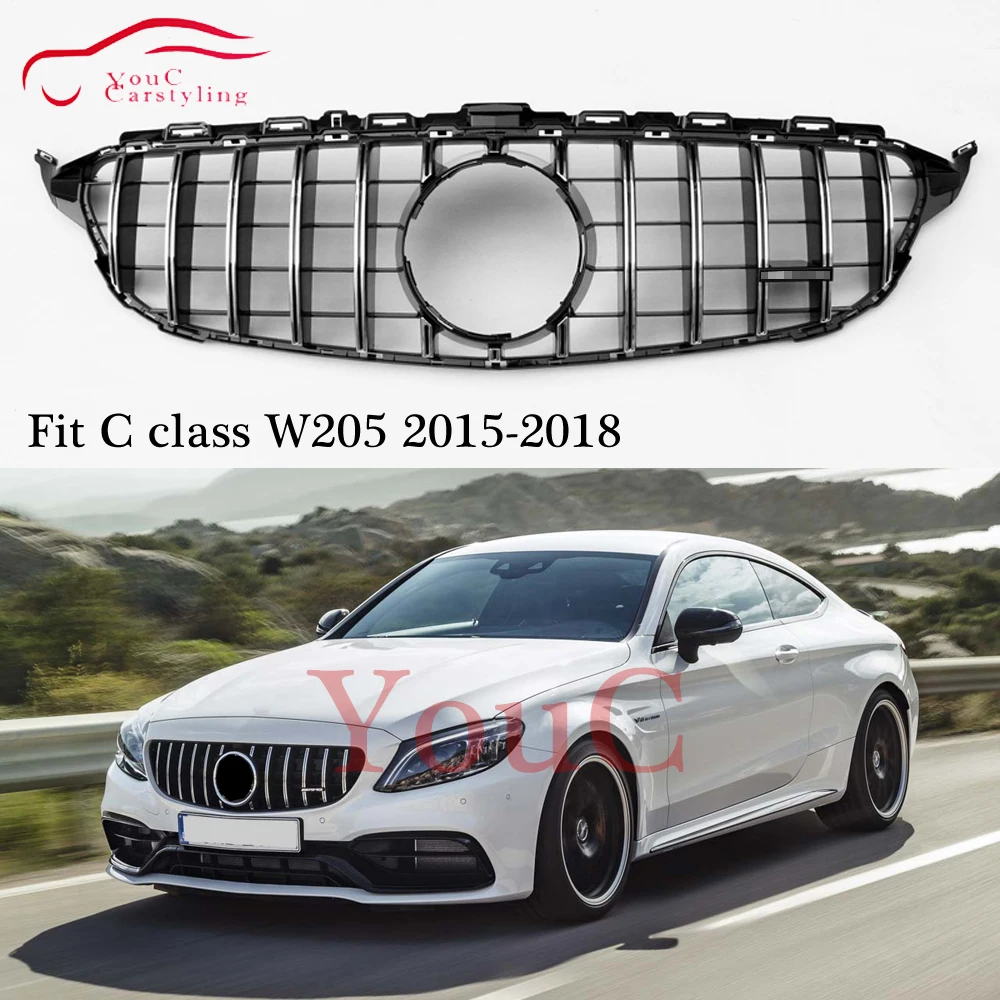

W205 GT grille GT R GTR Front Bumper Grill Mesh for Mercedes W205 with AMG Package C180 C200 C250 C300 C350 2015 - 2018