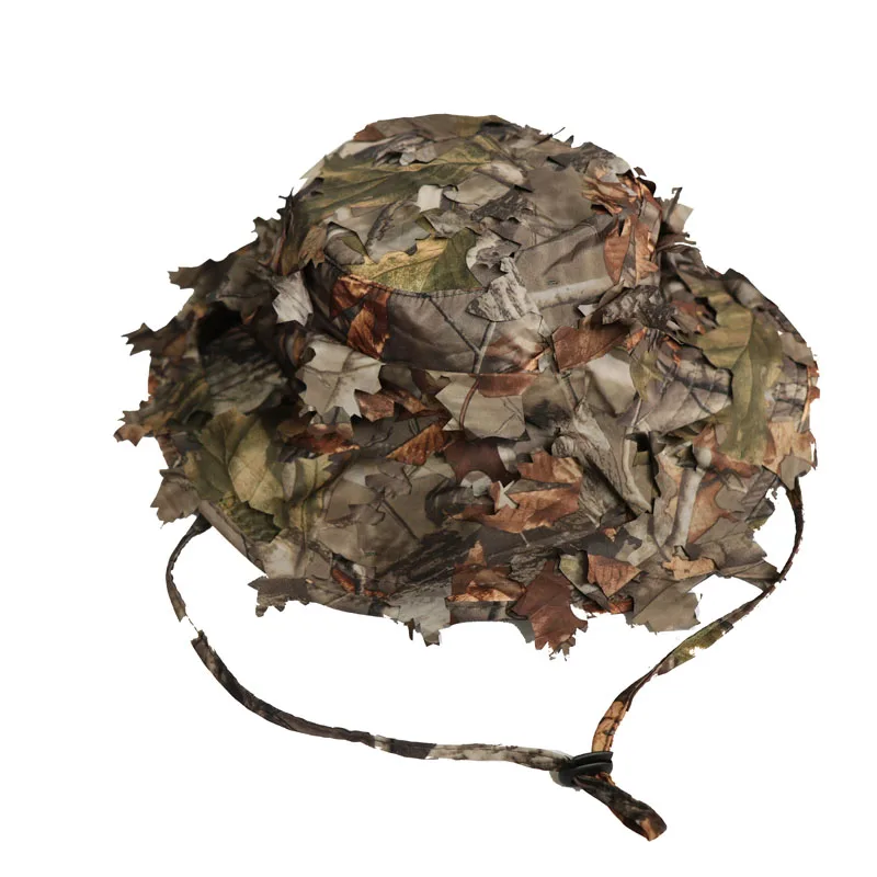 Бионическая камуфляжная круглая Рыбацкая шляпа с изображением мертвых листьев для рыбалки, охоты, солнцезащитная Кепка для наблюдения за птицами, охотничьи кепки, костюм для охоты