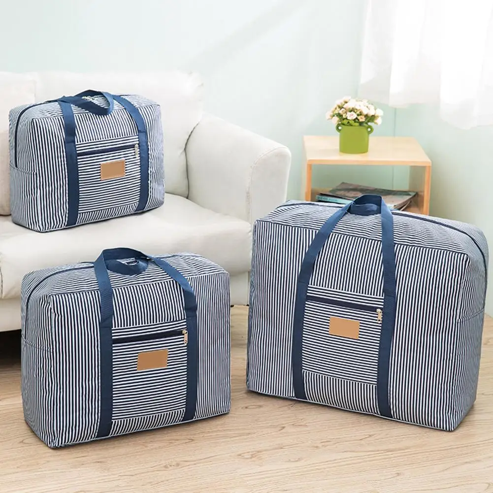

Portable Pillow Quilt Bag Organizer Waterproof Handle Zippered Storage Pouch