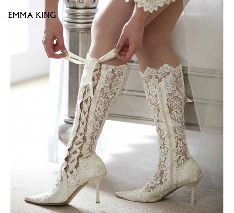 boda zapatos dedo novia botas de fiesta puntiagudo picture lado pie