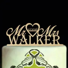 Уникальный деревенский свадебный торт Топпер, деревянные персонализированные мистер и миссис торт Топпер, пользовательские фамилия Дата торт Топпер, сердце Топпер