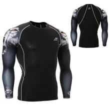 Для Мужчин's Фитнес Футболки для девочек сжатия кожи Колготки для новорождённых с длинным рукавом дышащая быстросохнущая открытый Бодибилдинг Топы корректирующие Бег Футболки