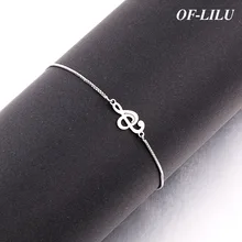 Новинка года pulseira mujer moda Серебряный браслет-Шарм женский браслет ножной браслет женские модели музыкальный узор Регулируемый браслет jewelr