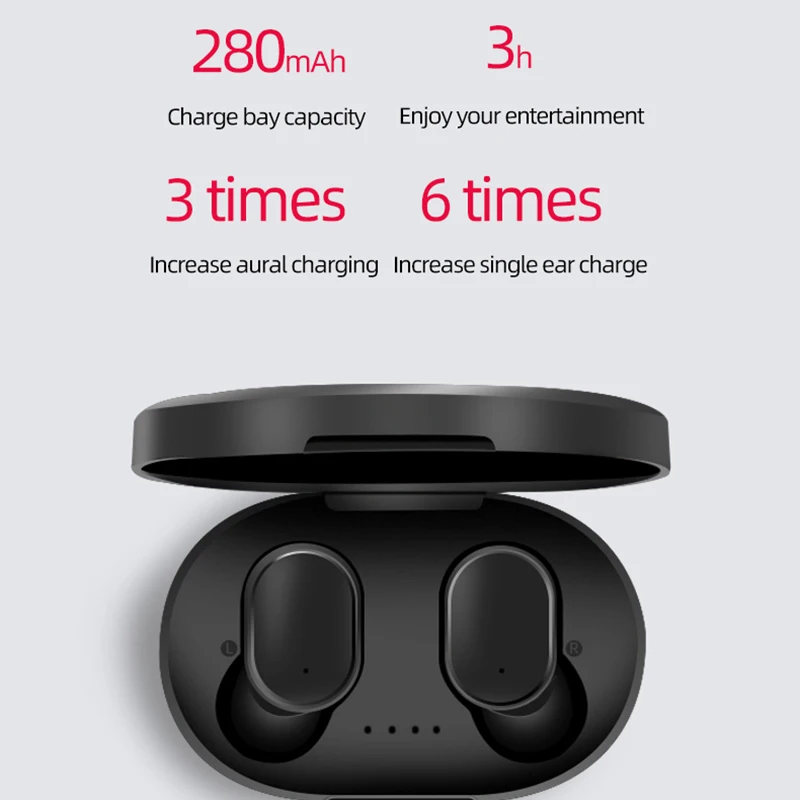 A6S TWS Bluetooth 5 0 Headsets For Redmi Airdots Wireless Earbuds Earphone Noise Cancelling Mic for Xiaomi iPhone Huawei Samsung