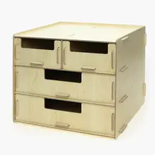 1 шт. Творческий ремесленный Настольный A4 файл Мультифункциональный деревянный всякой всячины ящик A024