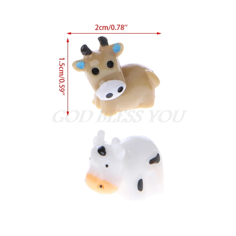 

Fairy Garden Miniature Cow Animal Figurine Craft Micro Landscape Ornament Decor