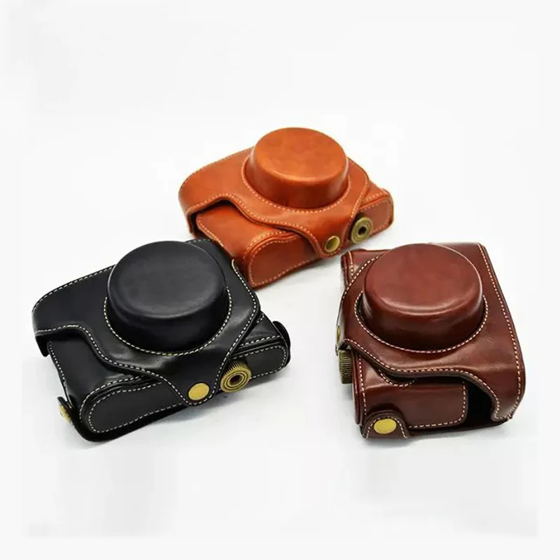 Shoulder Strap Dark Brown PU Leather Camera Case Bag for  Fujifilm X30 Camera 