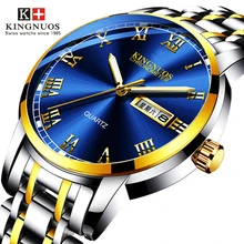 Мужские спортивные водонепроницаемые аналоговые Роскошные наручные часы из нержавеющей стали с хронографом, Бизнес Кварцевые часы Relogio Masculino