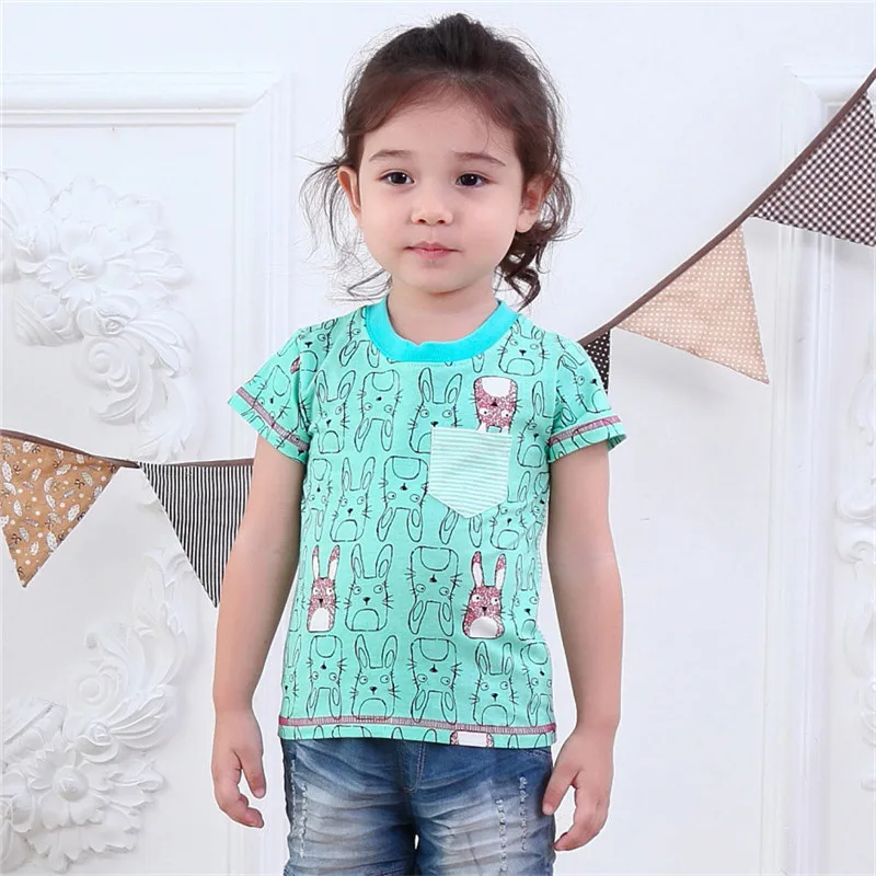 Jumpingbaby 2016 Children Girls 100% Cotton Summer T-Shirt For 1-6 Y Kids Child Short Sleeve Cartoon Tops Casual Tees Clothing31