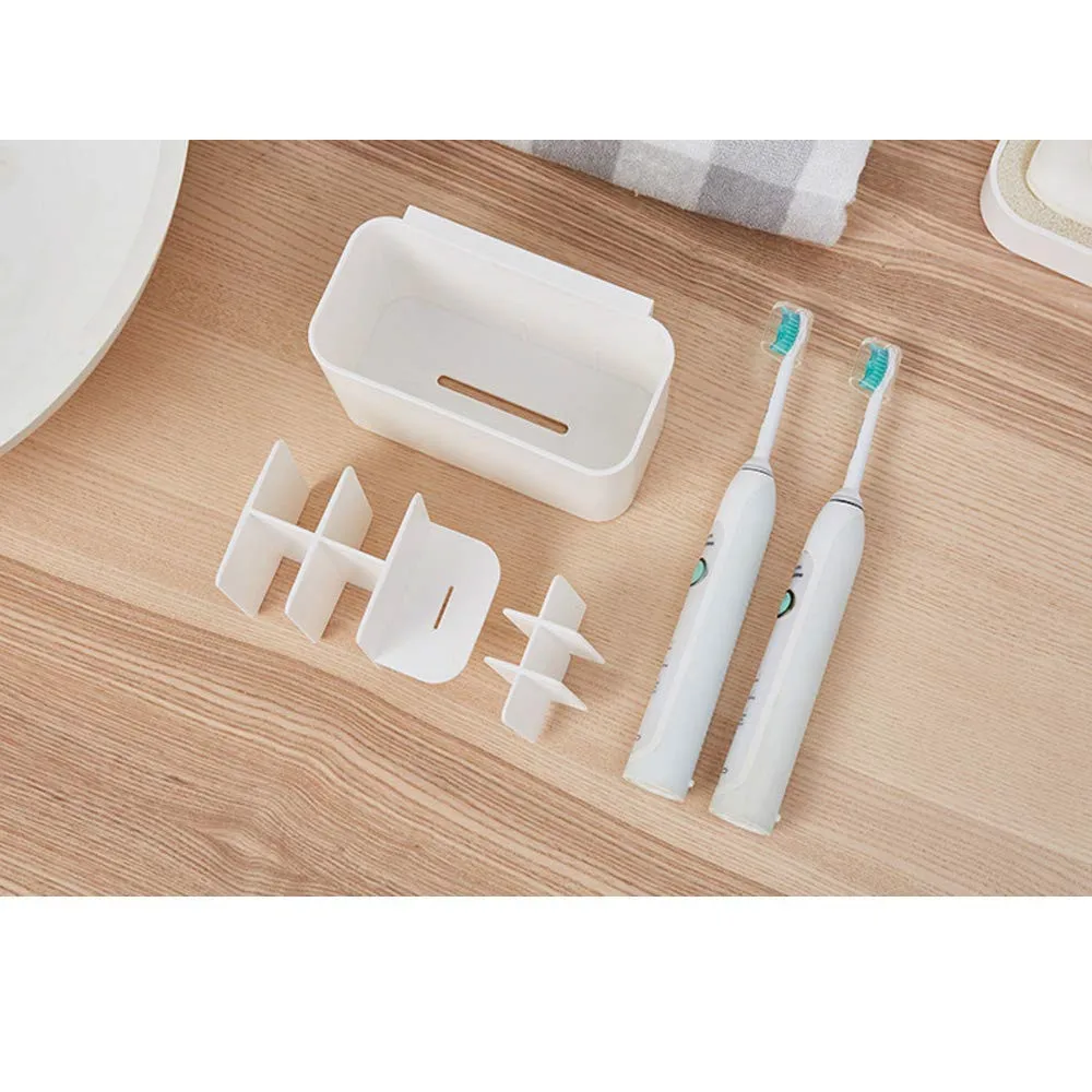 Binoster Toothbrush holder, Bathroom Electric Toothbrush caddy Save Space No Drill Wall Mount suction toothbrush holder Detachable Toothpaste Stand toothbrush head holder07
