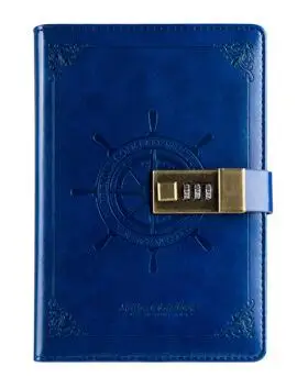 B6 блокировка паролем дневник записная книжка винтажная креативная записная книжка из искусственной кожи дневник для путешествий женский/мужской личный альбом для зарисовок(без ручки) TPN089 - Цвет: Blue