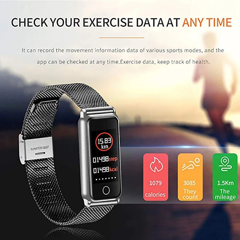 

Camera Remote Smart Watch Men Sedentary Alarm Smart Wristband Color Screen for Android IOS Elegant Herzband Pressure Smart Watch