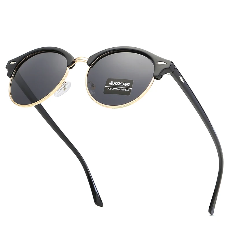 KDEAM, новинка, Ретро стиль, фирменный дизайн, круглые солнцезащитные очки, поляризационные, Ретро стиль, очки KD4246
