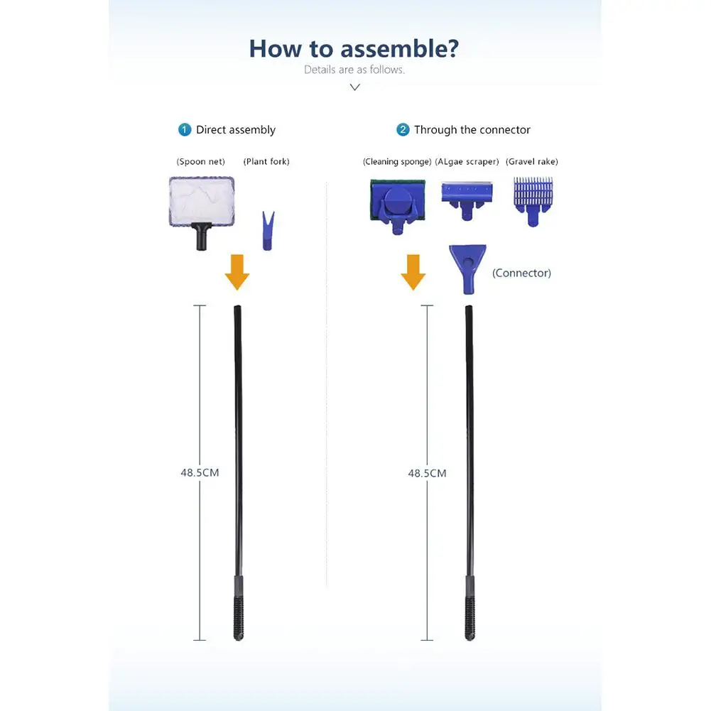 LanLan 5-в-1 аквариум с длинной ручкой набор инструментов для уборки щетка для мытья стекол очиститель