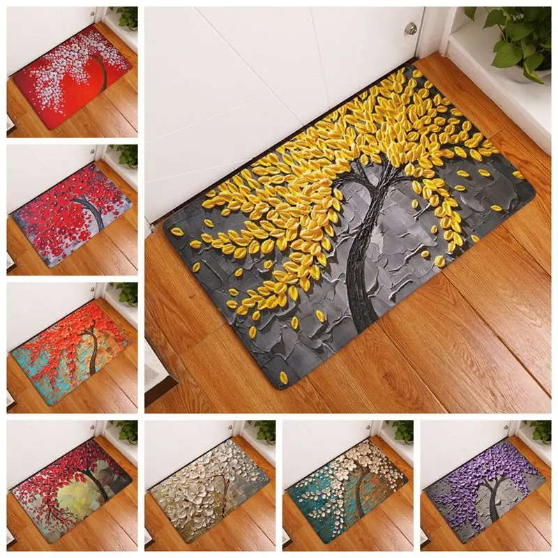 Vintage Flower Printed Non Slip Shower Mat Bathroom Carpet Bath Mat Rugs Home Decoration Floor Mat
