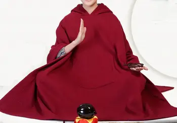 

3colors unisex Autumn&winter&Spring Cotton meditation cloak Buddhism monks martial arts cape suits red/gray/brown