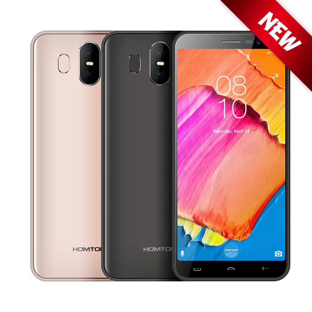 Мобильный телефон 5.5'' HOMTOM S17 2GB 16GB память 3000 mAh Face ID Android 8.1 MT6580 4 ядра 13MP+ 2MP двойной камеры 3g разблокирован смартфон